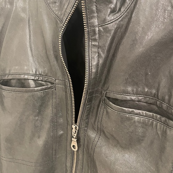 Veg tan leather bomber jacket